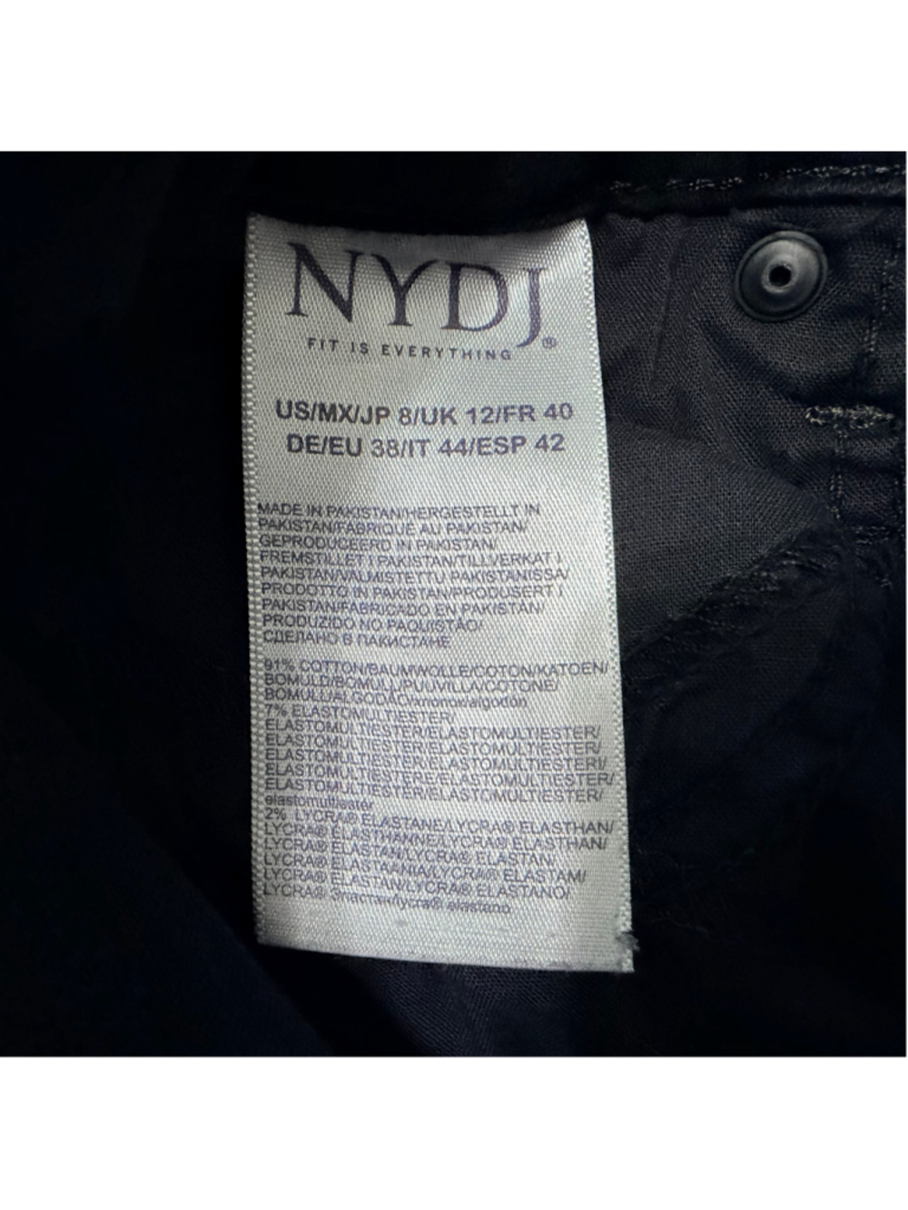 NYDJ Black Marilyn Straight Leg Jeans Women's Size 8 Lift Tuck Technology - Picture 8 of 12